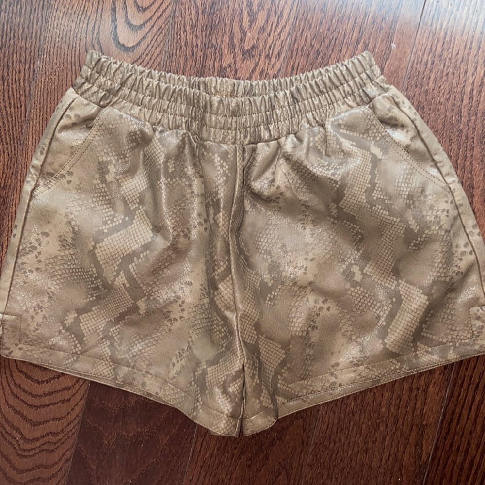 Women’s Leather Snakeskin Shorts